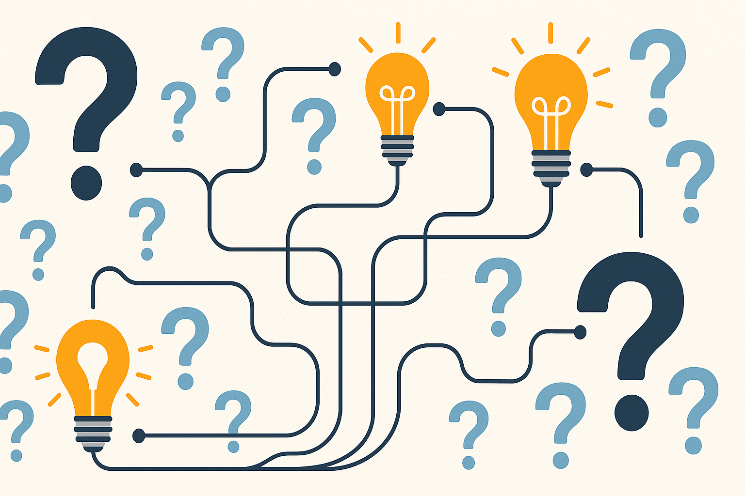 Infographic visually representing frequently asked questions about the 10 best supplemental insurance companies with icons like question marks, light bulbs, and solution pathways, symbolizing clarity and understanding in insurance decision